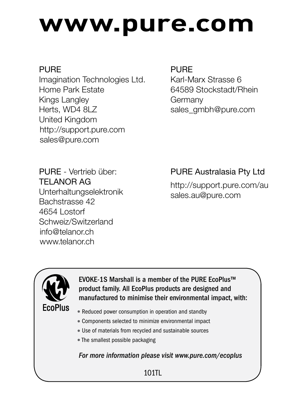 Pure Evoke-1S Marshall User Manual | Page 88 / 88