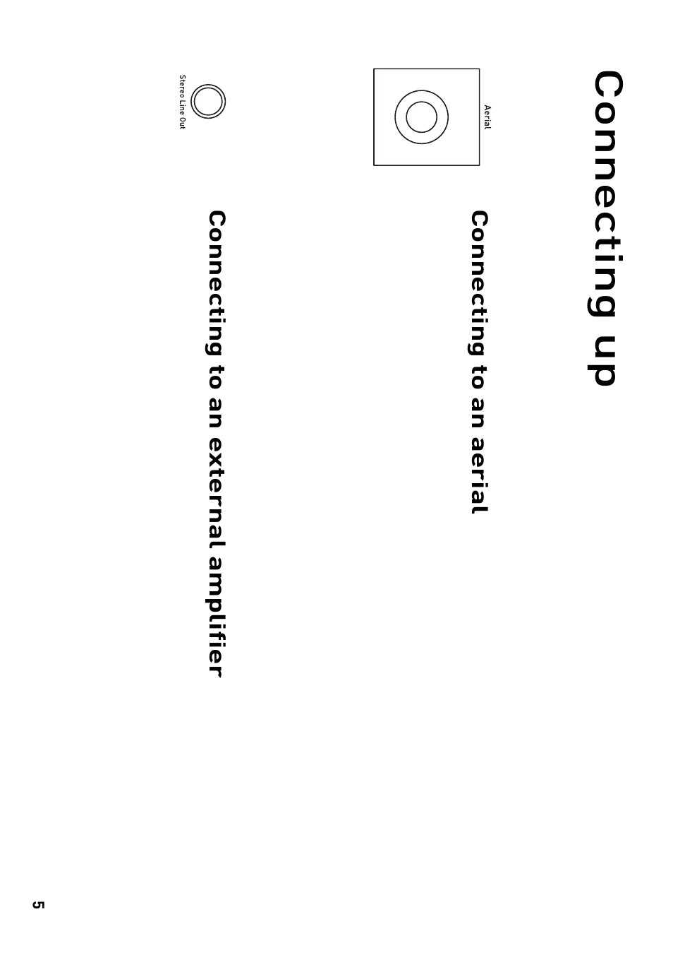 Connecting up, Connecting to an e x ternal amplifier, Connecting to an aerial | Pure Evoke-1 User Manual | Page 9 / 24