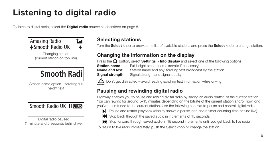 Smooth radi, Listening to digital radio, Amazing radio smooth radio uk | Smooth radio uk | Pure Highway 300Di - User Guide User Manual | Page 11 / 24