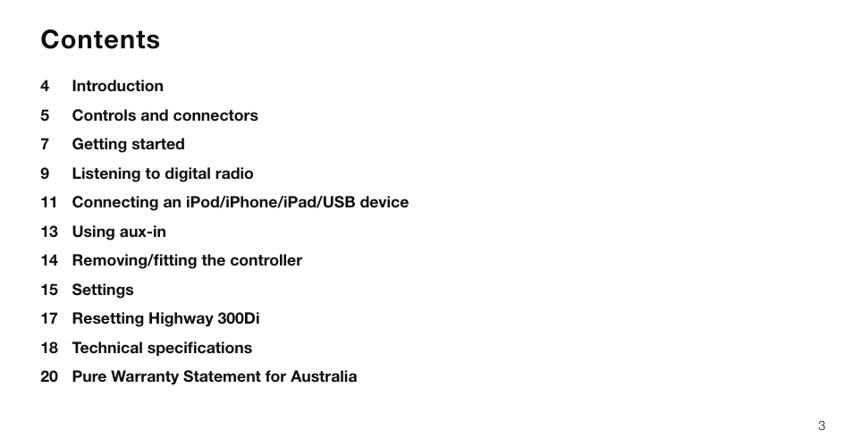 Pure Highway 300Di - User Guide User Manual | Page 5 / 24