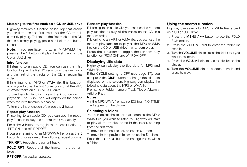 Pure Highway H260DBi User Manual | Page 10 / 28