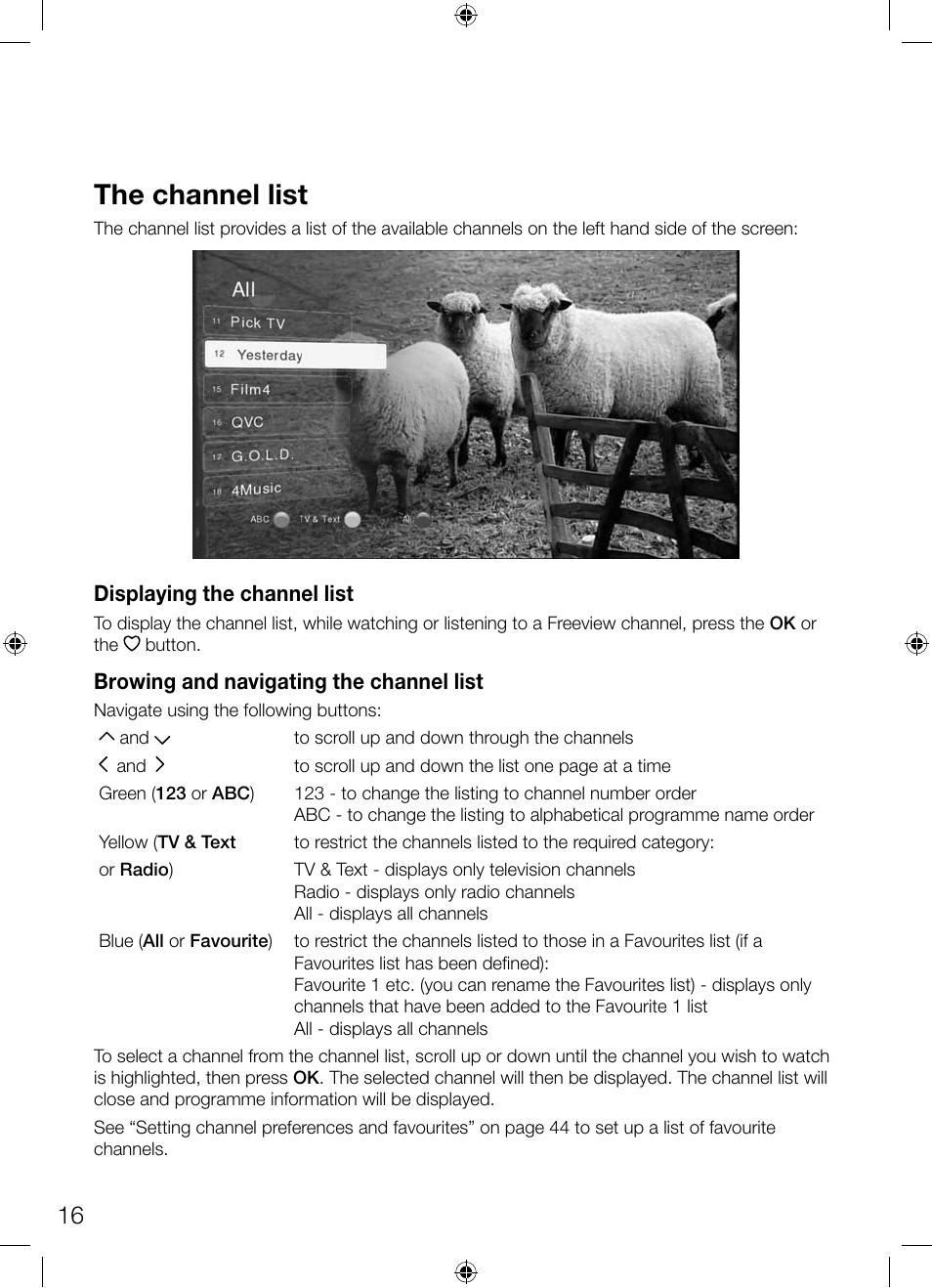 The channel list | Pure Avalon 300R Connect User Manual | Page 20 / 64