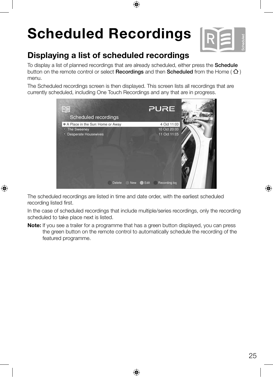 Scheduled recordings | Pure Avalon 300R Connect User Manual | Page 29 / 64