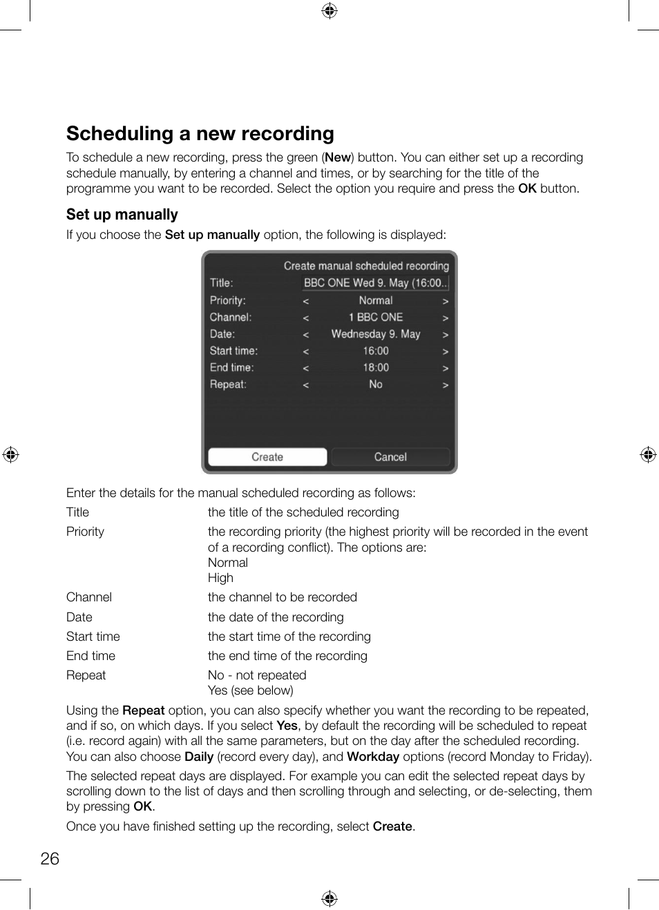 Scheduling a new recording | Pure Avalon 300R Connect User Manual | Page 30 / 64