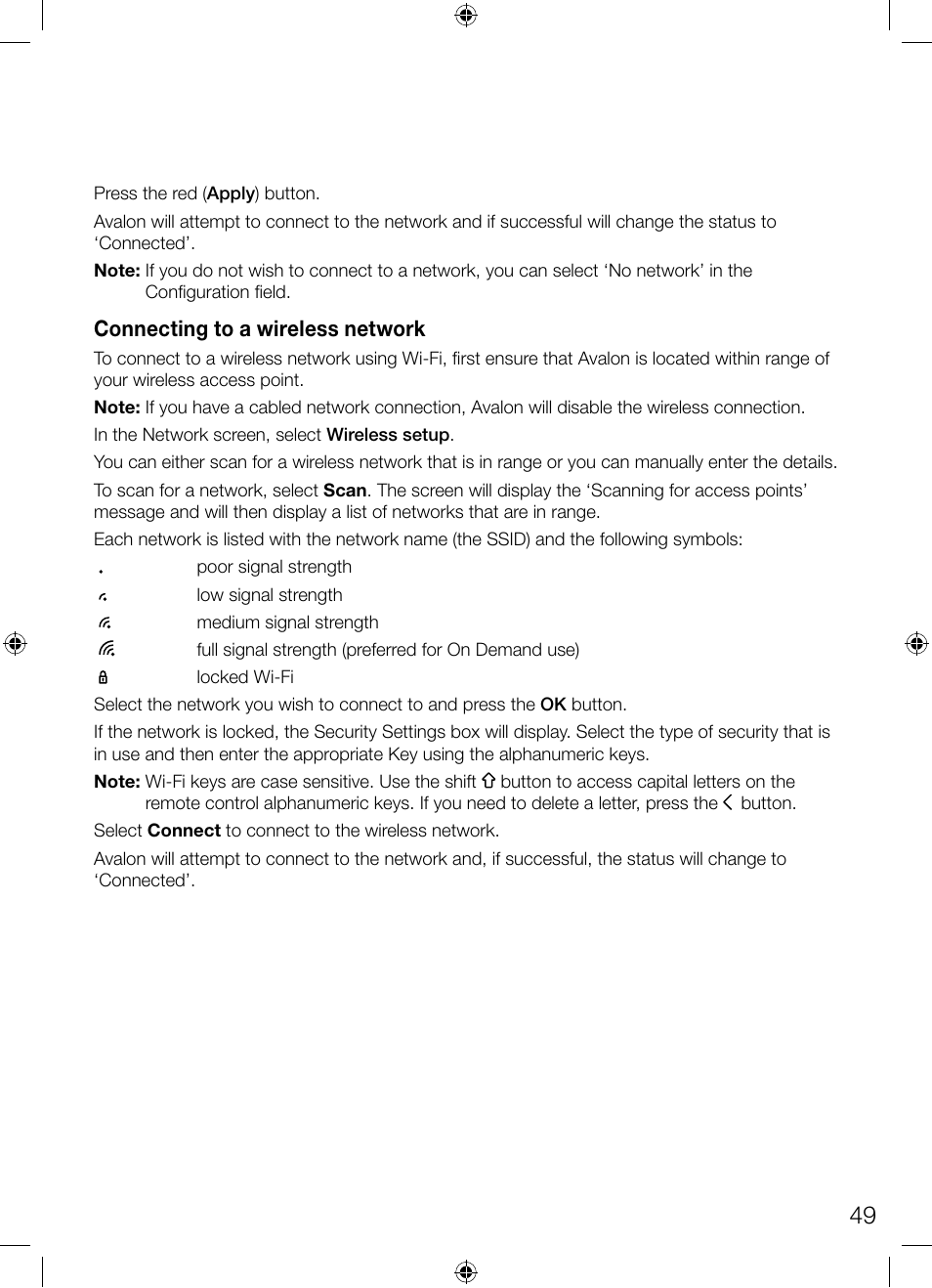 Connecting to a wireless network | Pure Avalon 300R Connect User Manual | Page 53 / 64