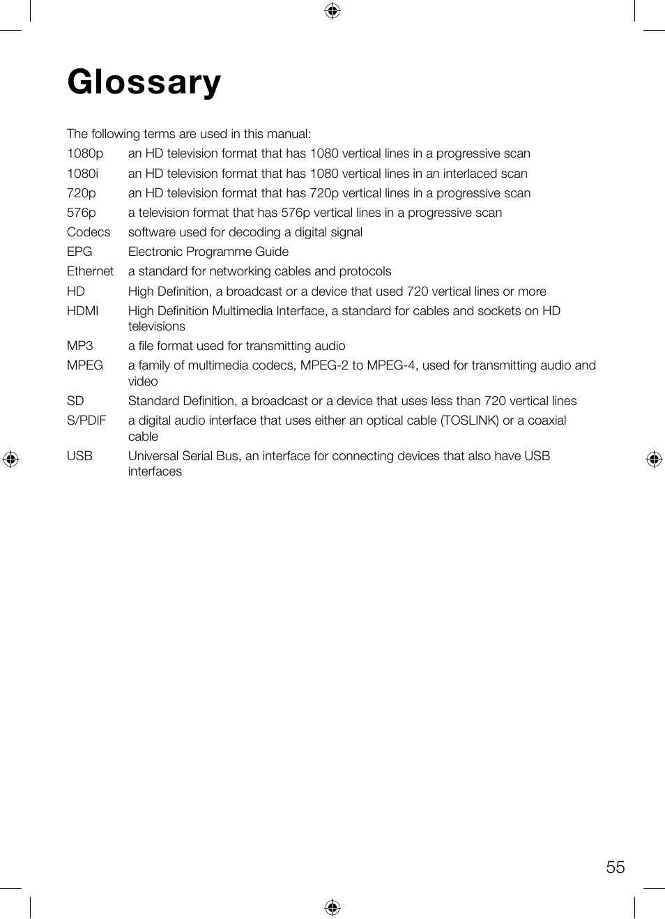 Glossary | Pure Avalon 300R Connect User Manual | Page 59 / 64