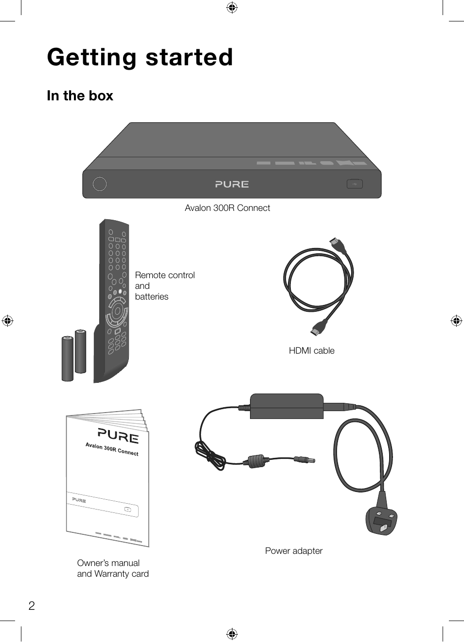 Getting started | Pure Avalon 300R Connect User Manual | Page 6 / 64