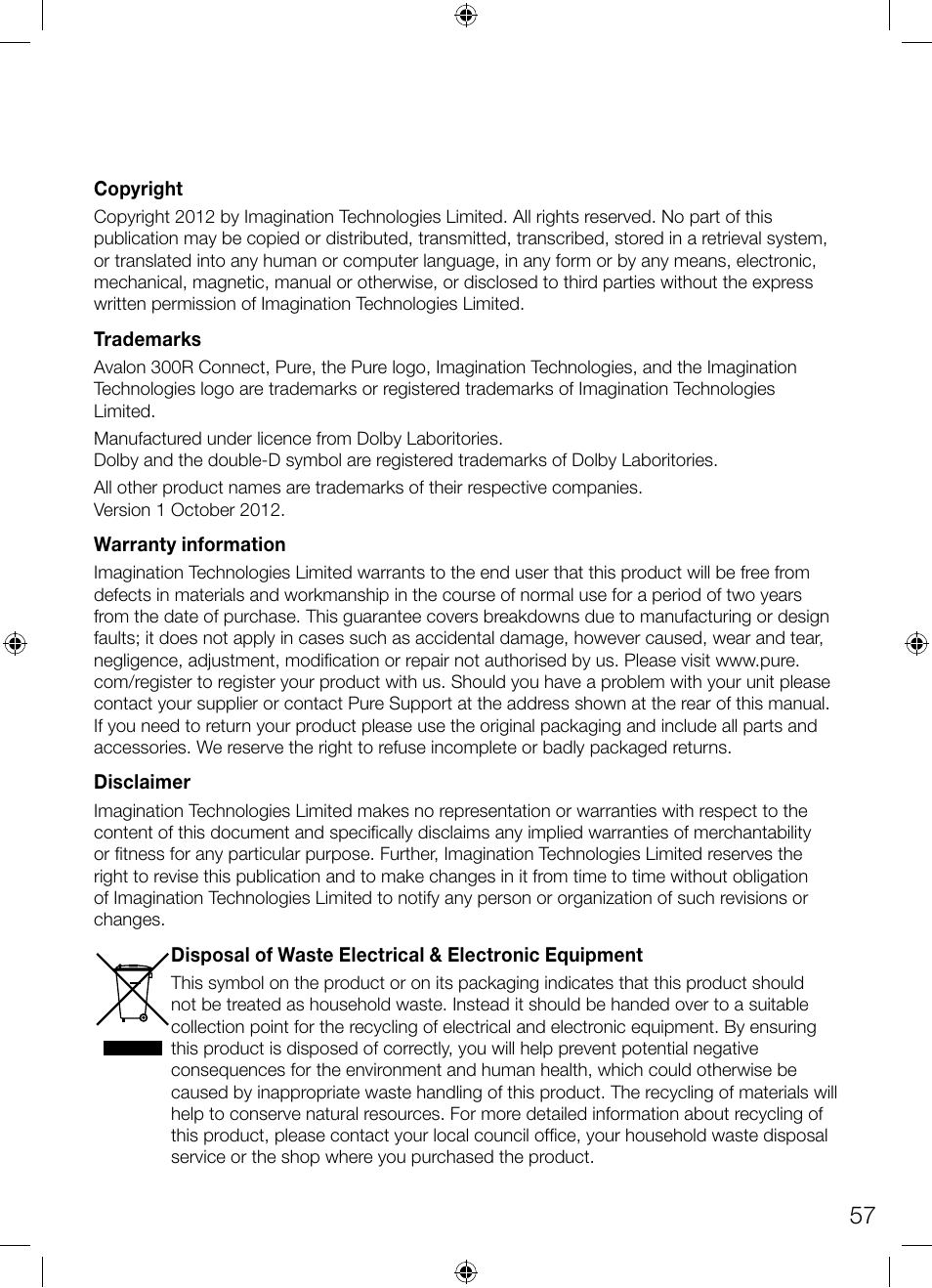 Pure Avalon 300R Connect User Manual | Page 61 / 64
