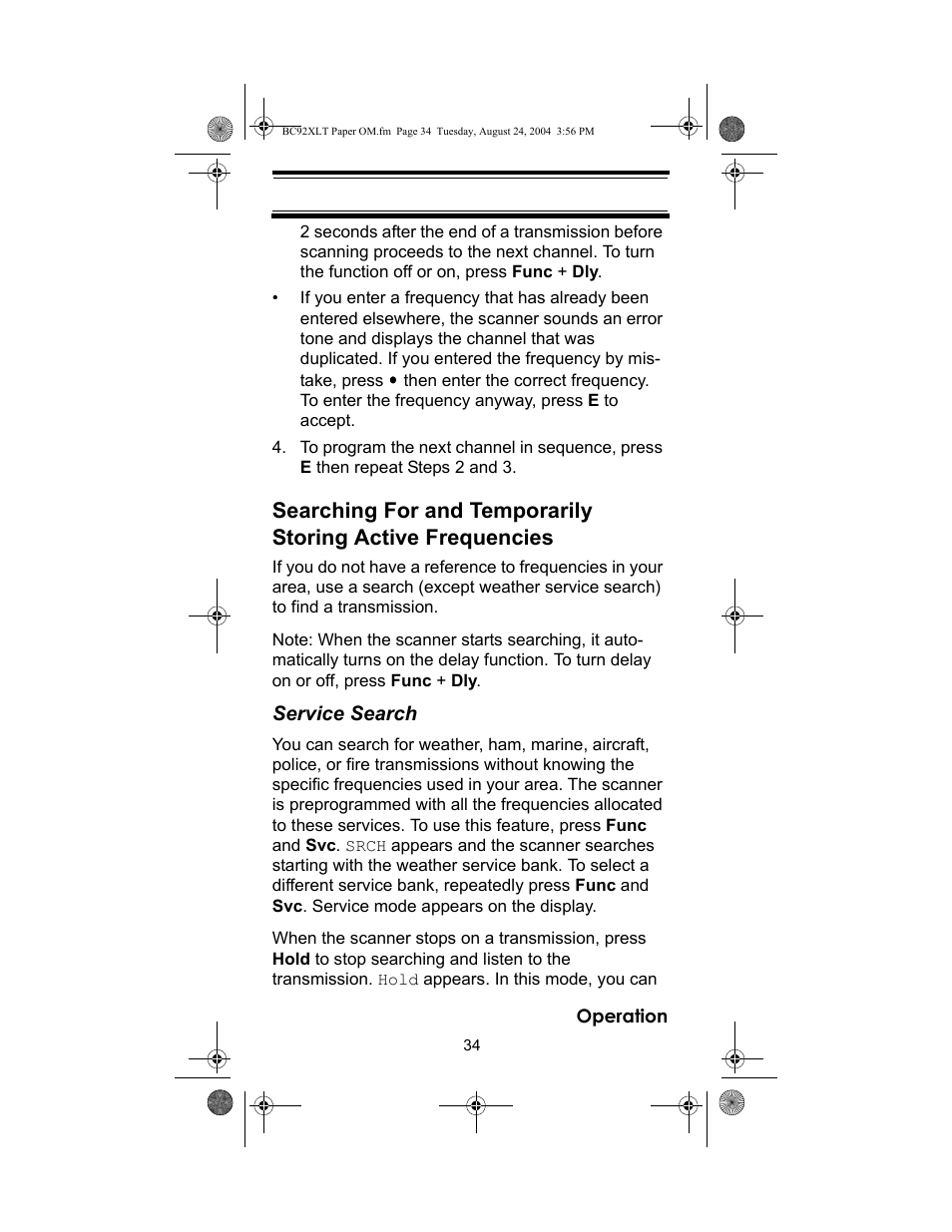 Racing Electronics BC92XLT User Manual | Page 34 / 62