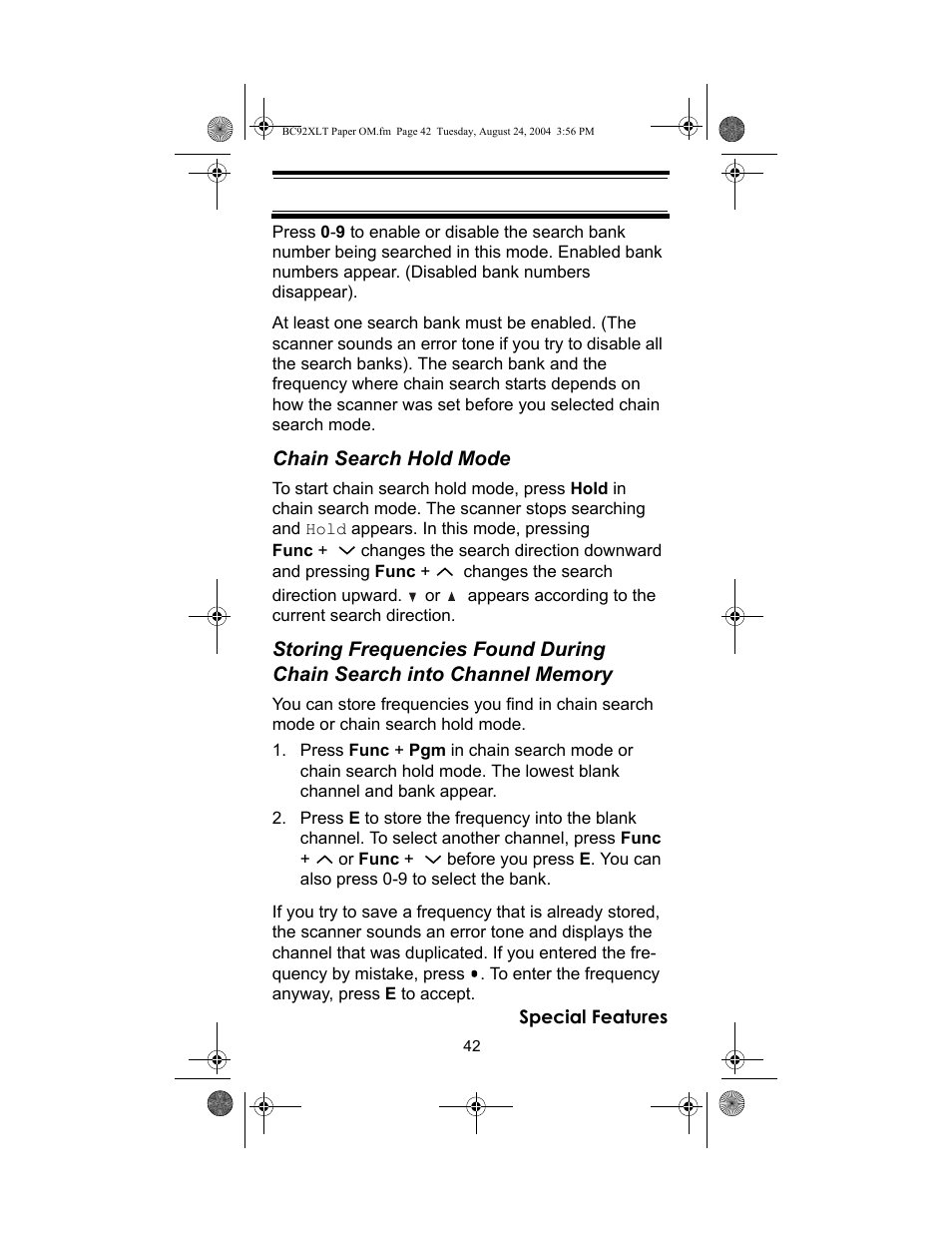 Racing Electronics BC92XLT User Manual | Page 42 / 62
