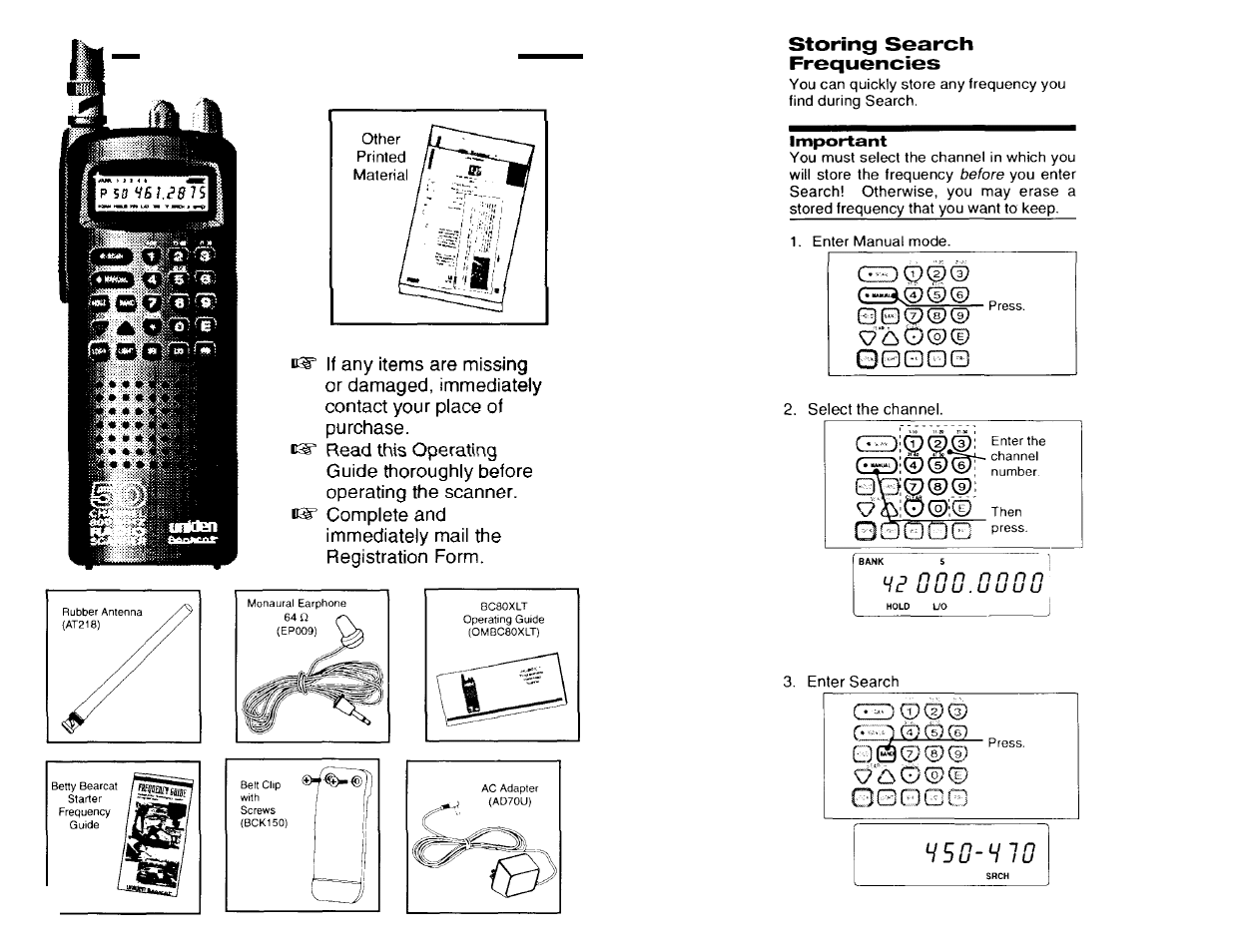 Included with your scanner | Racing Electronics BC80XLT User Manual | Page 8 / 32