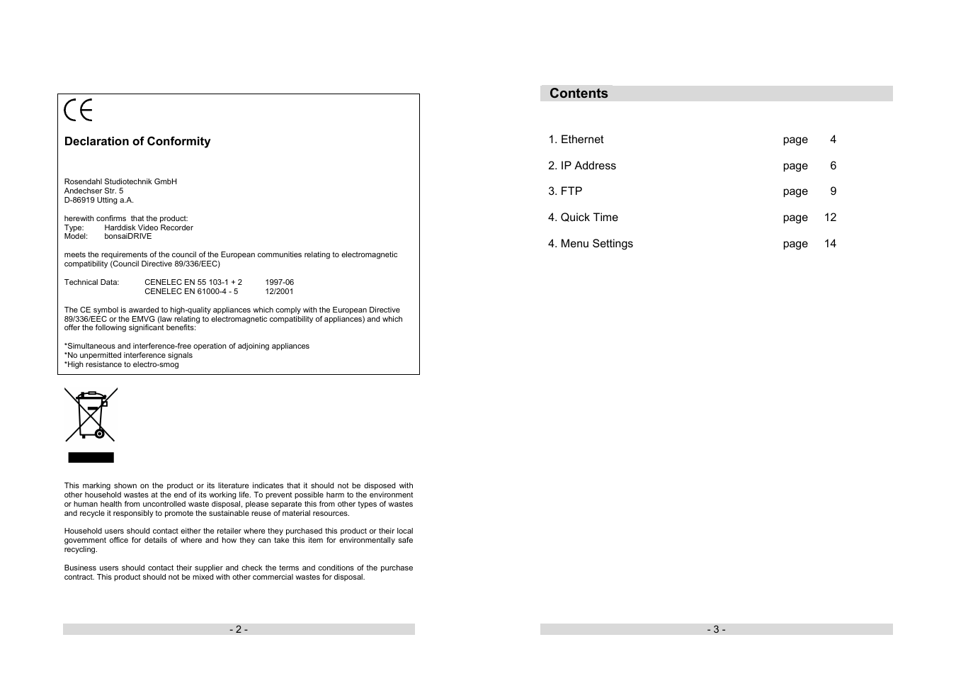 Rosendahl bonsaiLAN User Manual | Page 2 / 12