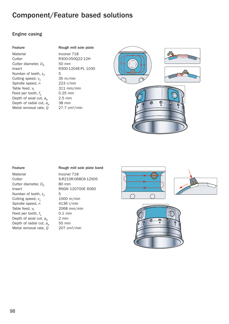 Component/feature based solutions, 98 engine casing | Sandvik Coromant Heat resistant super alloys User Manual | Page 100 / 132