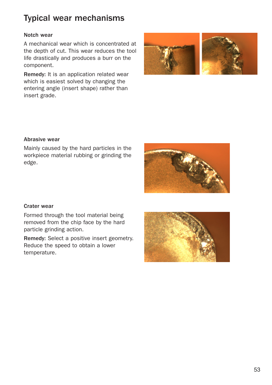Typical wear recommendations, Typical wear mechanisms | Sandvik Coromant Heat resistant super alloys User Manual | Page 55 / 132