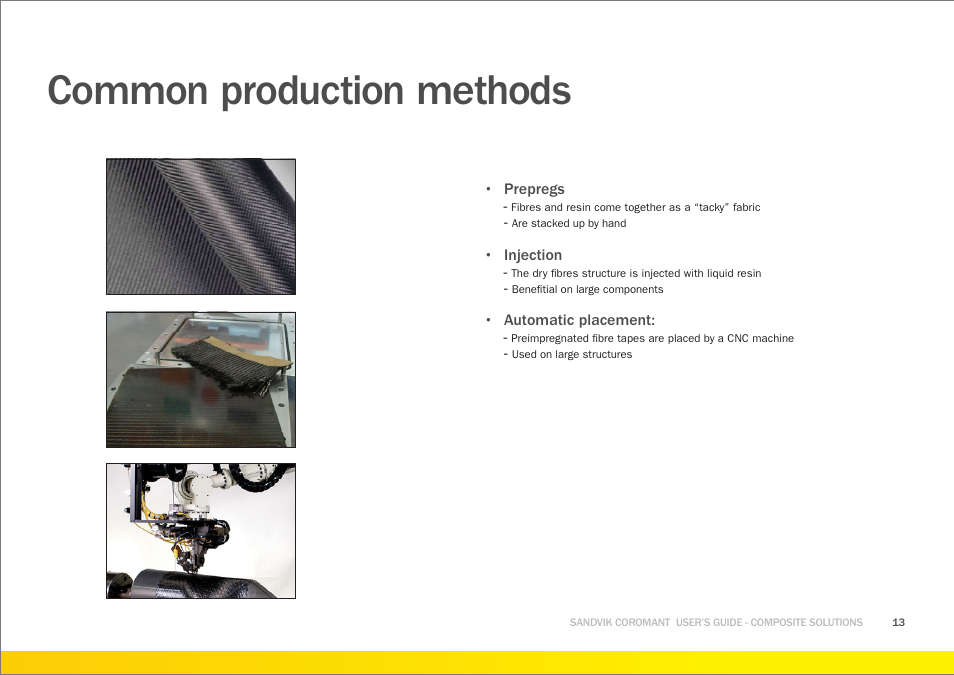 Common production methods | Sandvik Coromant Machining carbon fibre materials User Manual | Page 13 / 63
