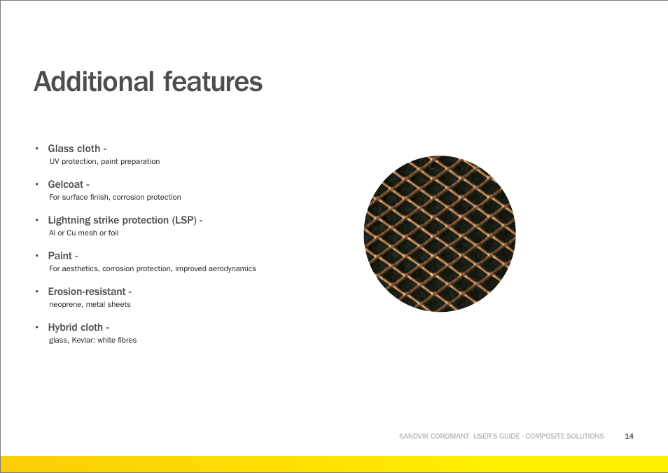 Additional features | Sandvik Coromant Machining carbon fibre materials User Manual | Page 14 / 63