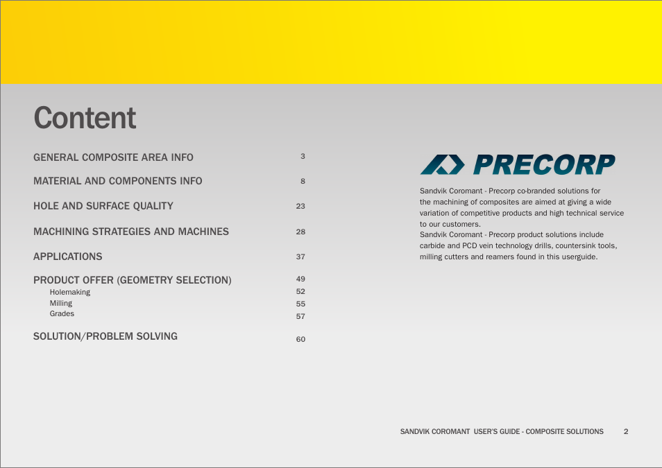 Content | Sandvik Coromant Machining carbon fibre materials User Manual | Page 2 / 63