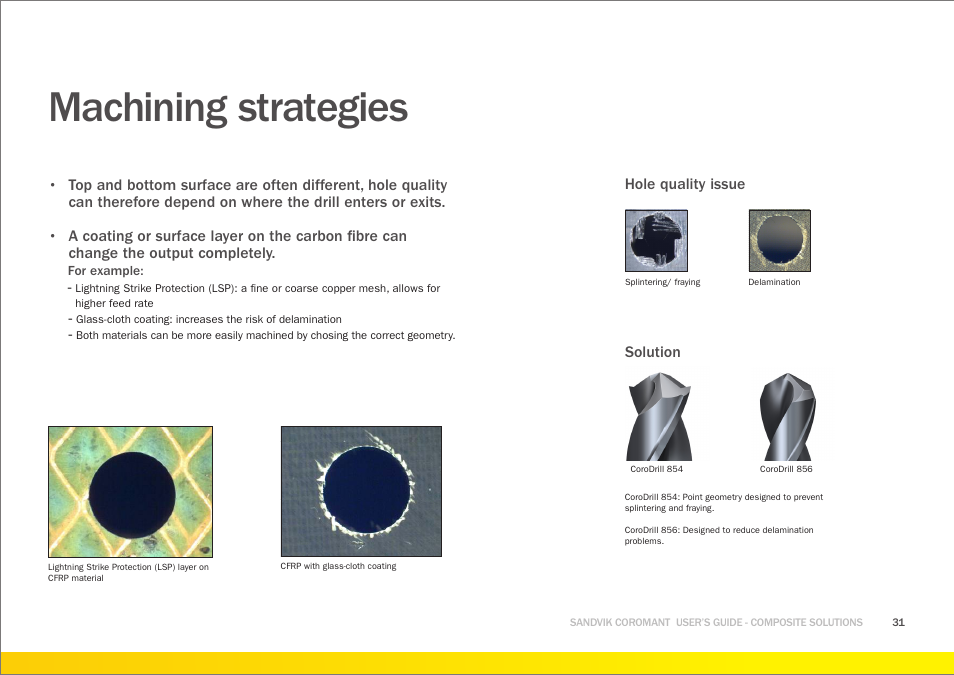 Machining strategies | Sandvik Coromant Machining carbon fibre materials User Manual | Page 31 / 63