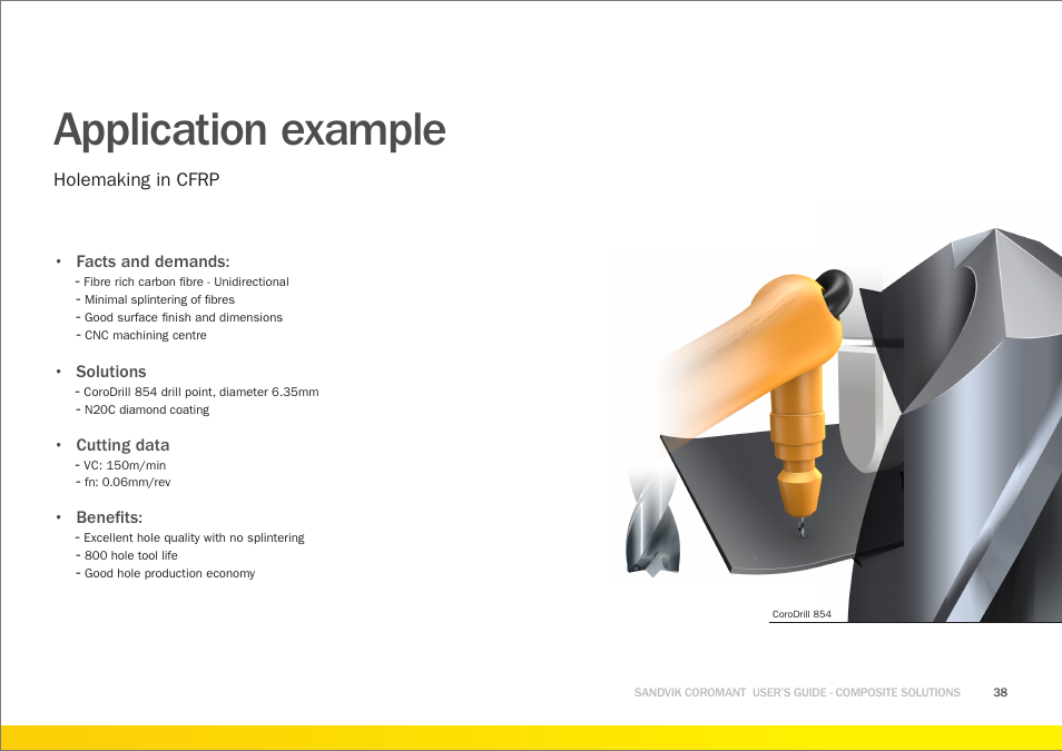 Application example | Sandvik Coromant Machining carbon fibre materials User Manual | Page 38 / 63