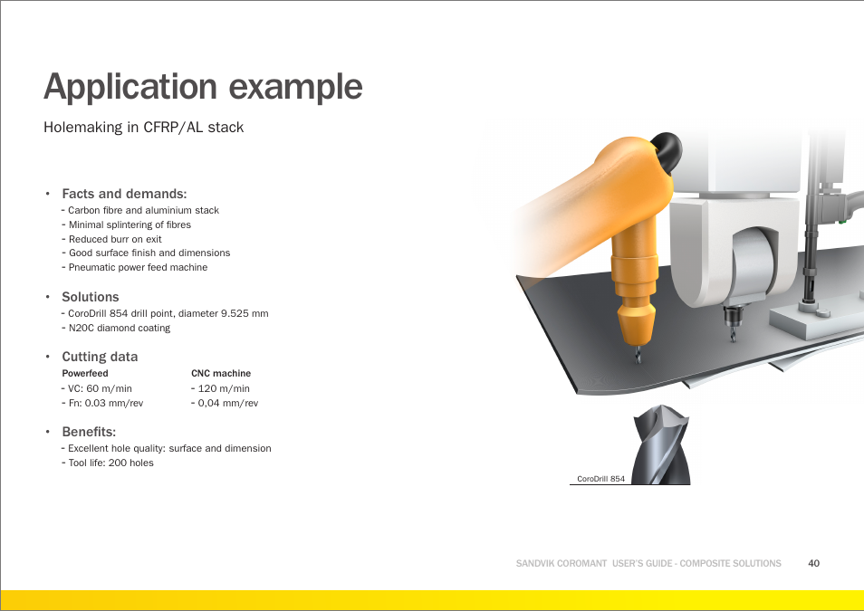 Application example | Sandvik Coromant Machining carbon fibre materials User Manual | Page 40 / 63