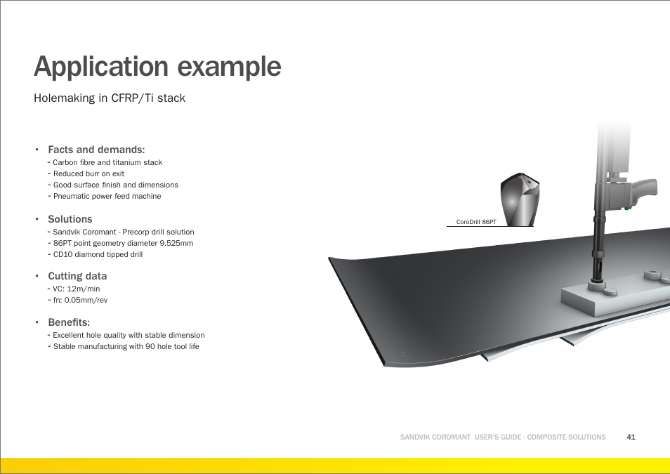 Application example | Sandvik Coromant Machining carbon fibre materials User Manual | Page 41 / 63