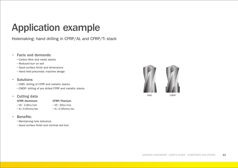 Application example | Sandvik Coromant Machining carbon fibre materials User Manual | Page 43 / 63