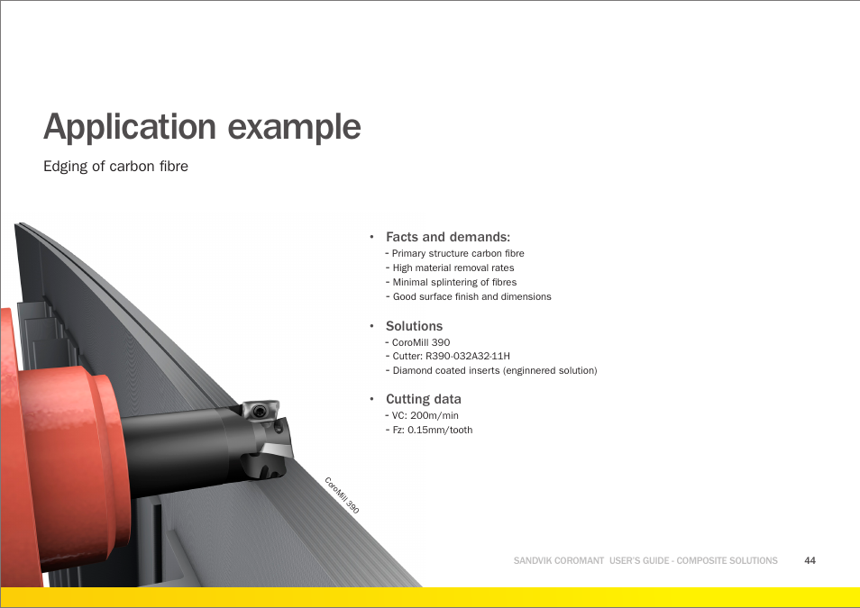 Application example | Sandvik Coromant Machining carbon fibre materials User Manual | Page 44 / 63