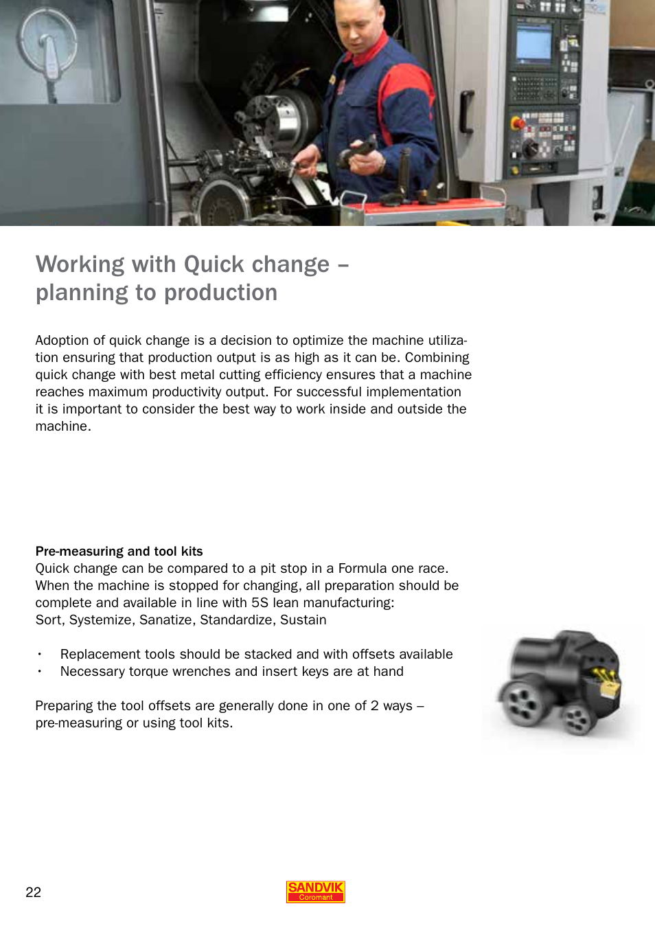 Working with quick change – planning to production | Sandvik Coromant Quick Change for CNC Lathes User Manual | Page 22 / 40