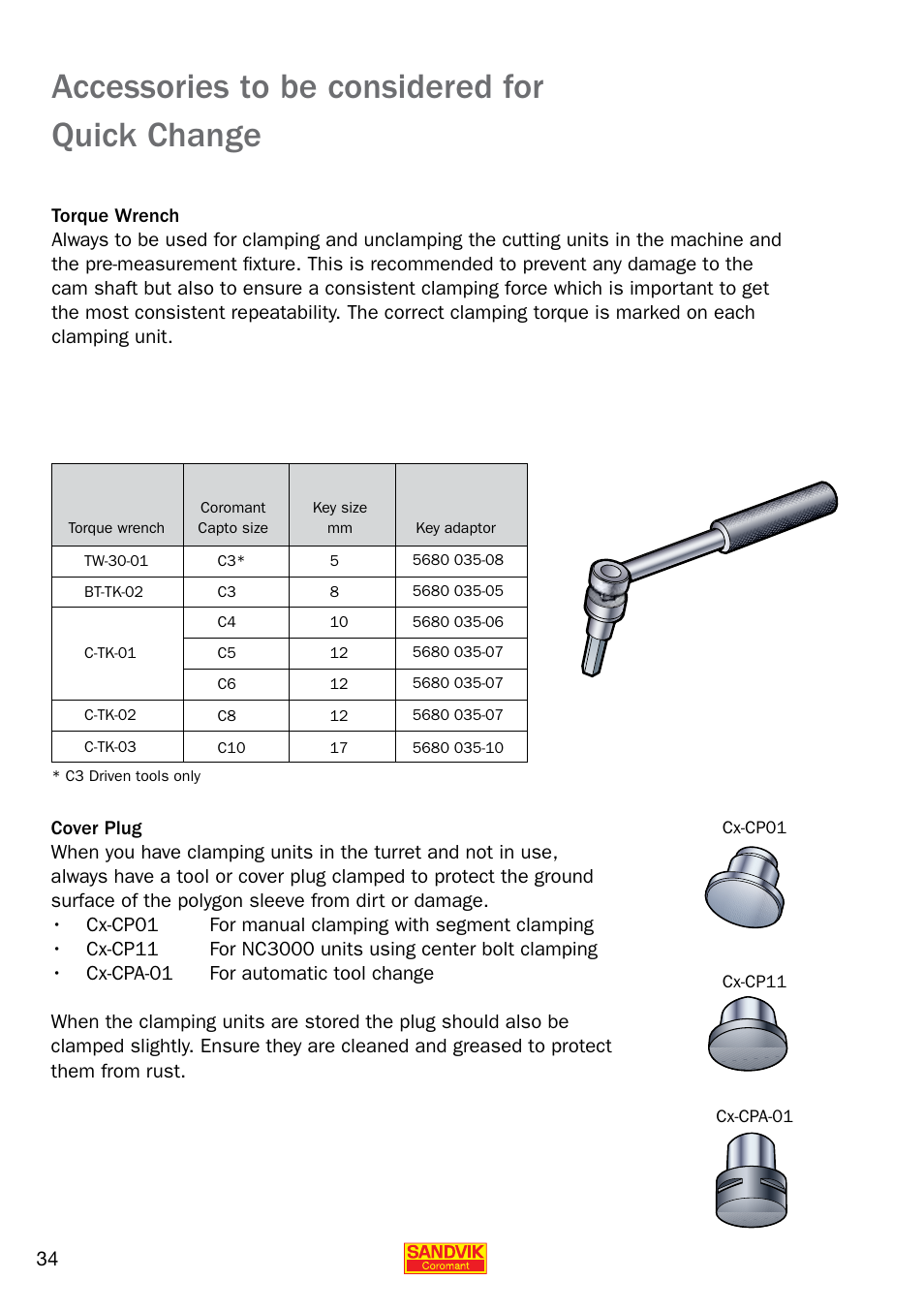 Accessories to be considered for quick change | Sandvik Coromant Quick Change for CNC Lathes User Manual | Page 34 / 40