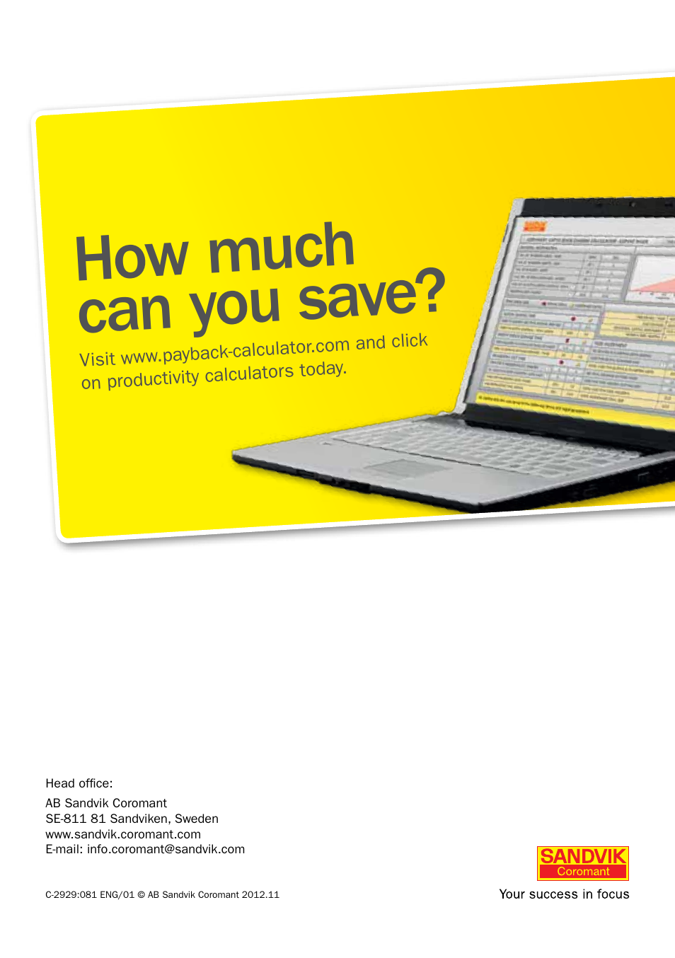How much can you save | Sandvik Coromant Quick Change for CNC Lathes User Manual | Page 40 / 40