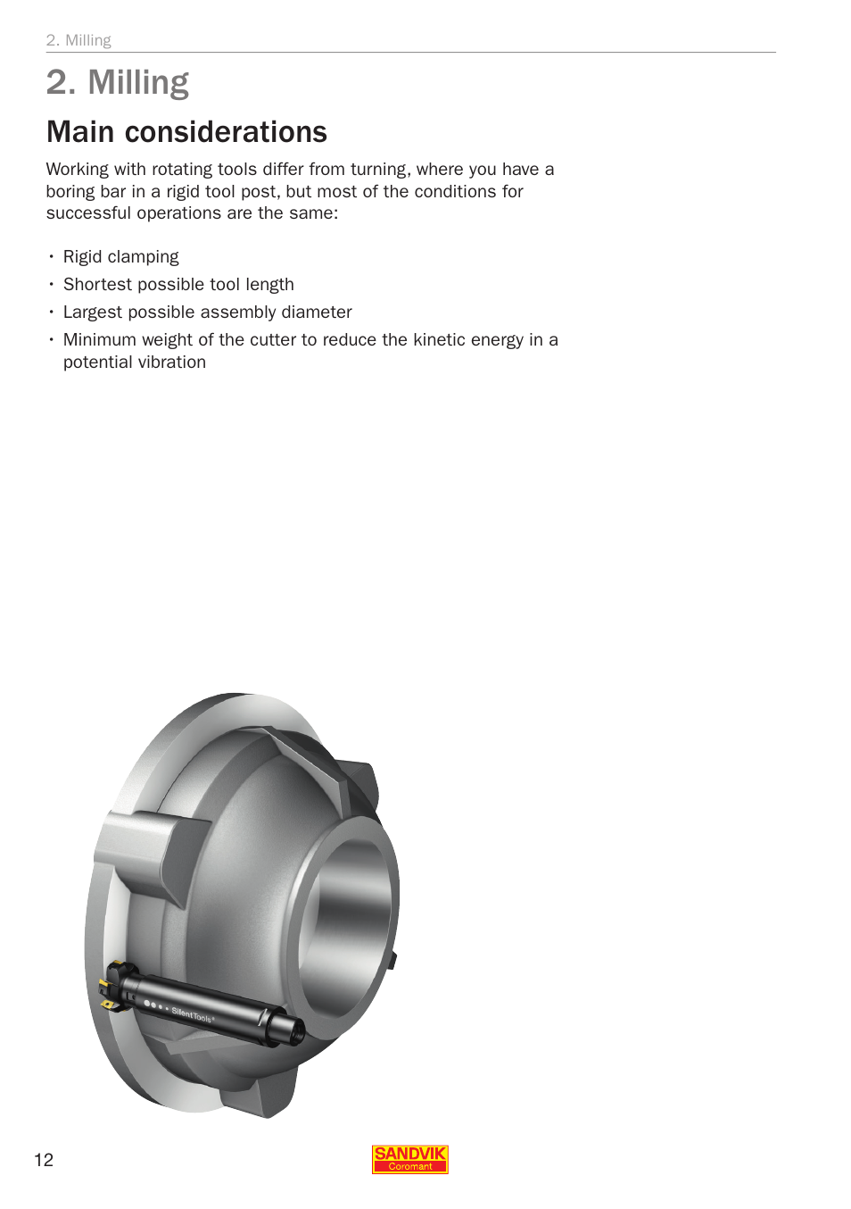 Milling, Main considerations | Sandvik Coromant Silent tools - application guide User Manual | Page 14 / 100