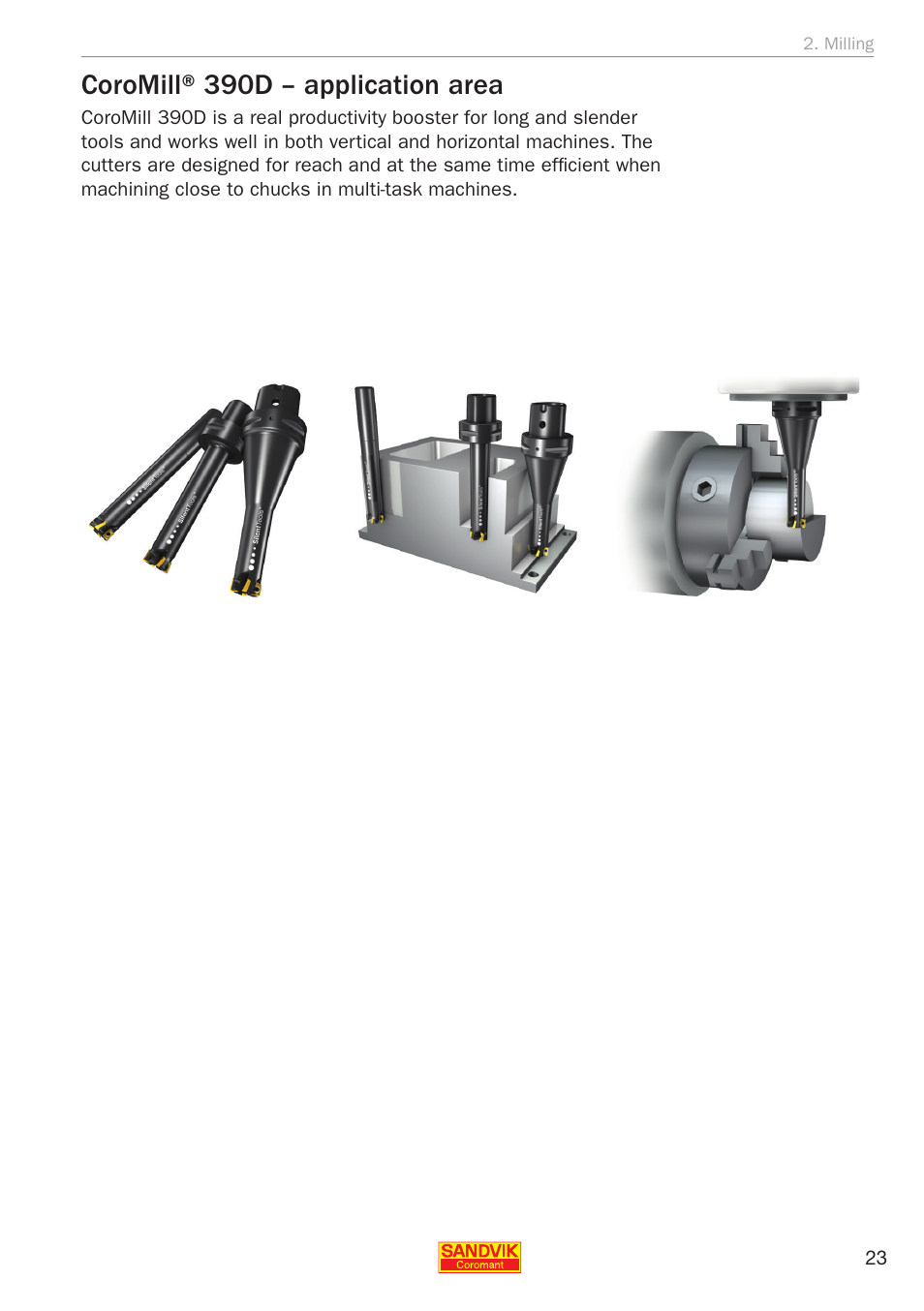 Coromill® 390d – application area | Sandvik Coromant Silent tools - application guide User Manual | Page 25 / 100