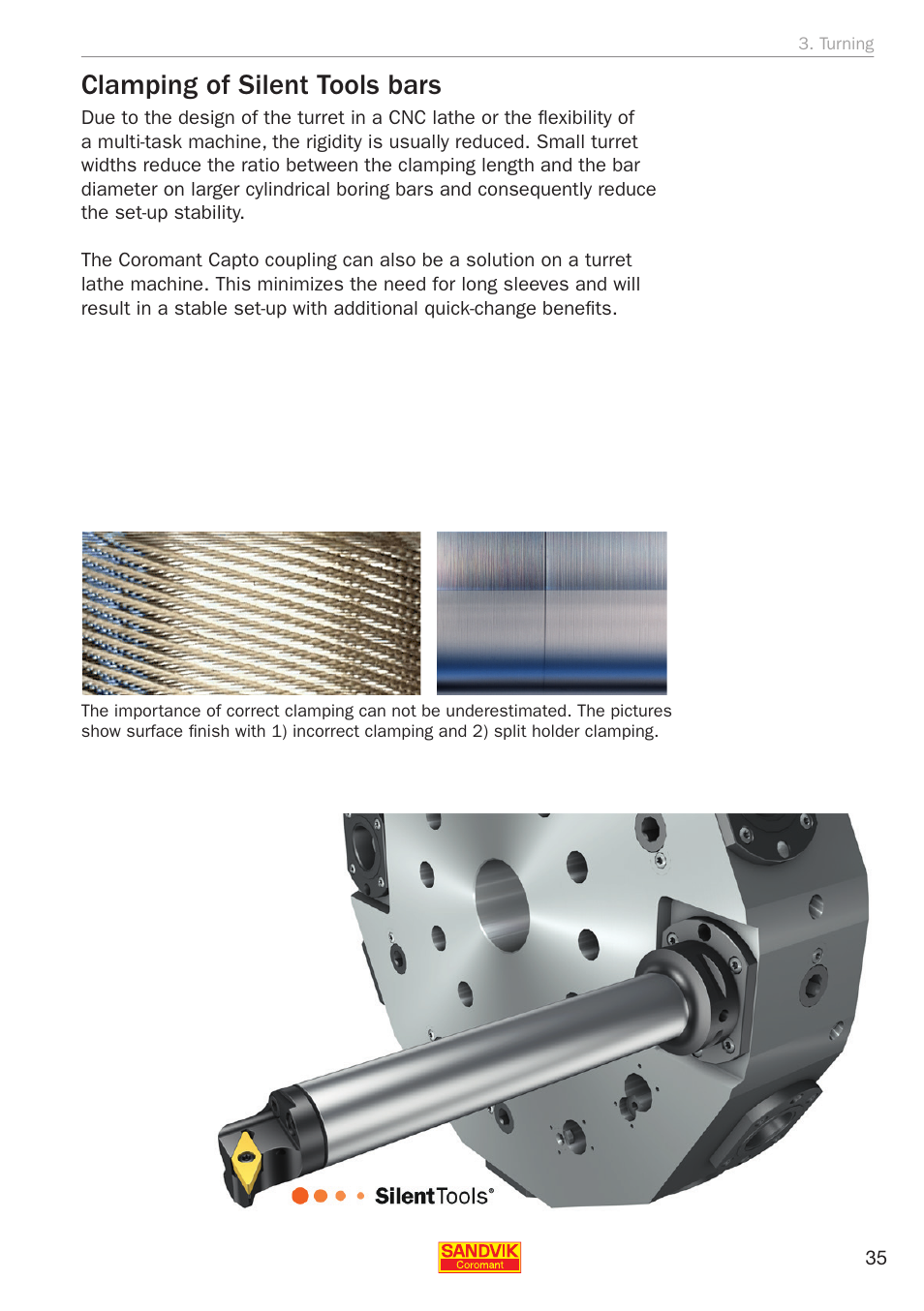 Clamping of silent tools bars | Sandvik Coromant Silent tools - application guide User Manual | Page 37 / 100