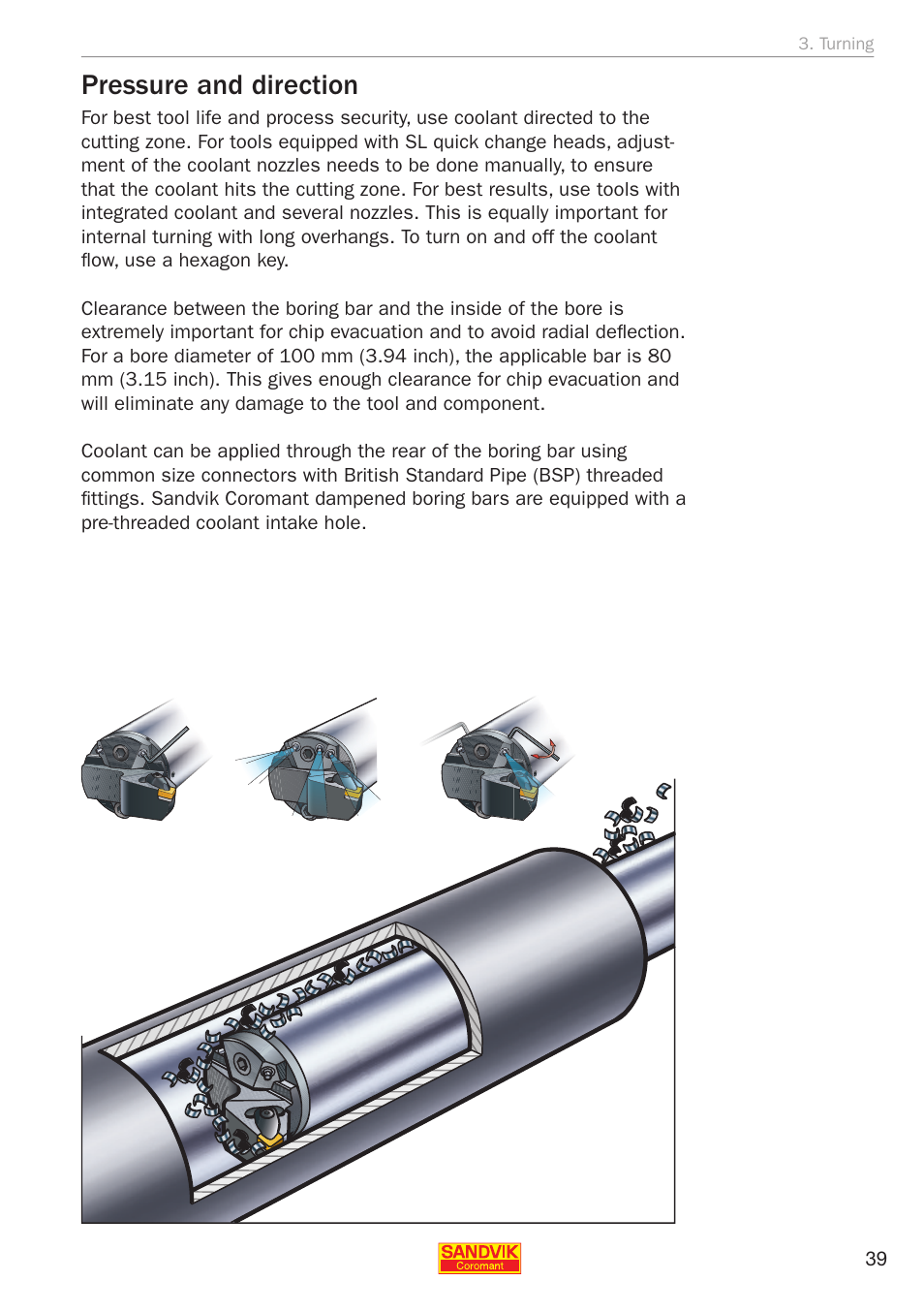 Pressure and direction | Sandvik Coromant Silent tools - application guide User Manual | Page 41 / 100