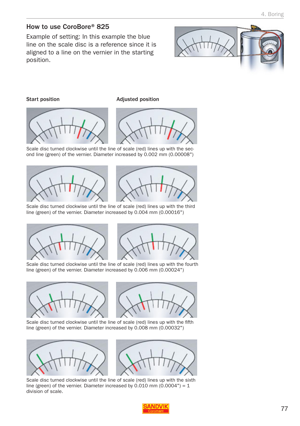 How to use corobore® 825 | Sandvik Coromant Silent tools - application guide User Manual | Page 79 / 100