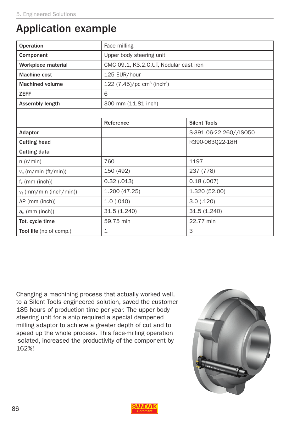 Application example | Sandvik Coromant Silent tools - application guide User Manual | Page 88 / 100