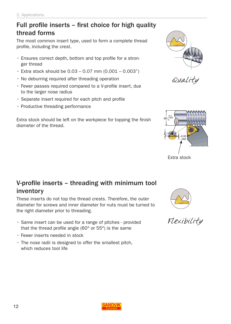 Quality flexibility | Sandvik Coromant Threading User Manual | Page 12 / 118