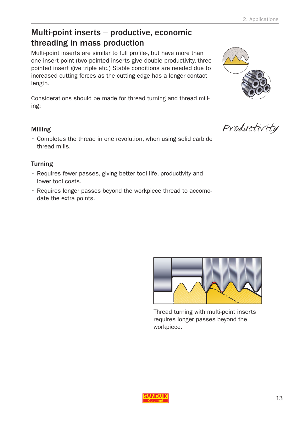 Productivity | Sandvik Coromant Threading User Manual | Page 13 / 118