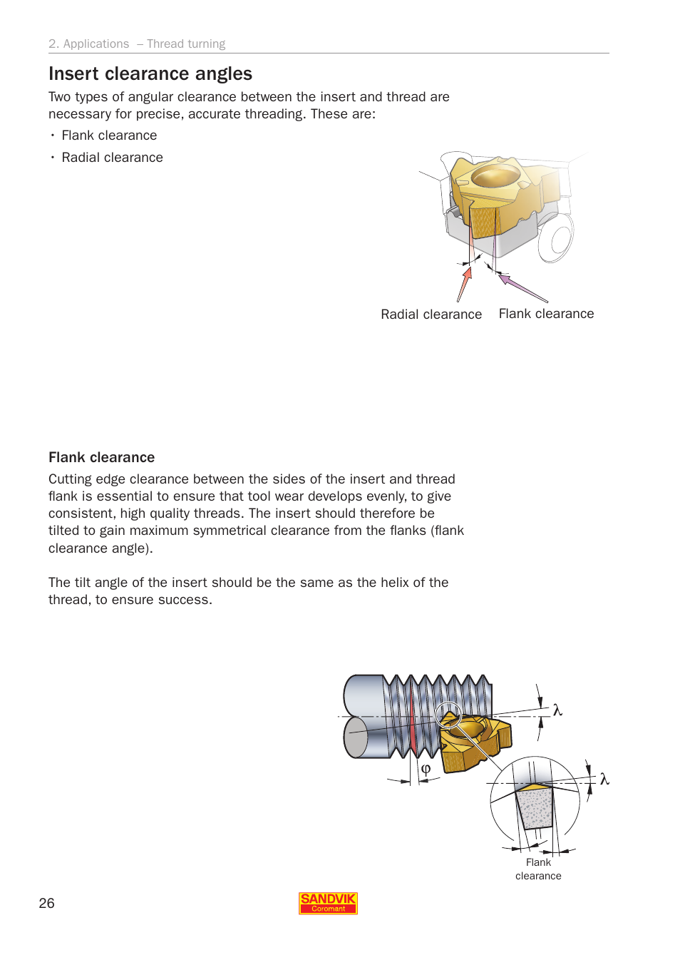 Insert clearance angles | Sandvik Coromant Threading User Manual | Page 26 / 118
