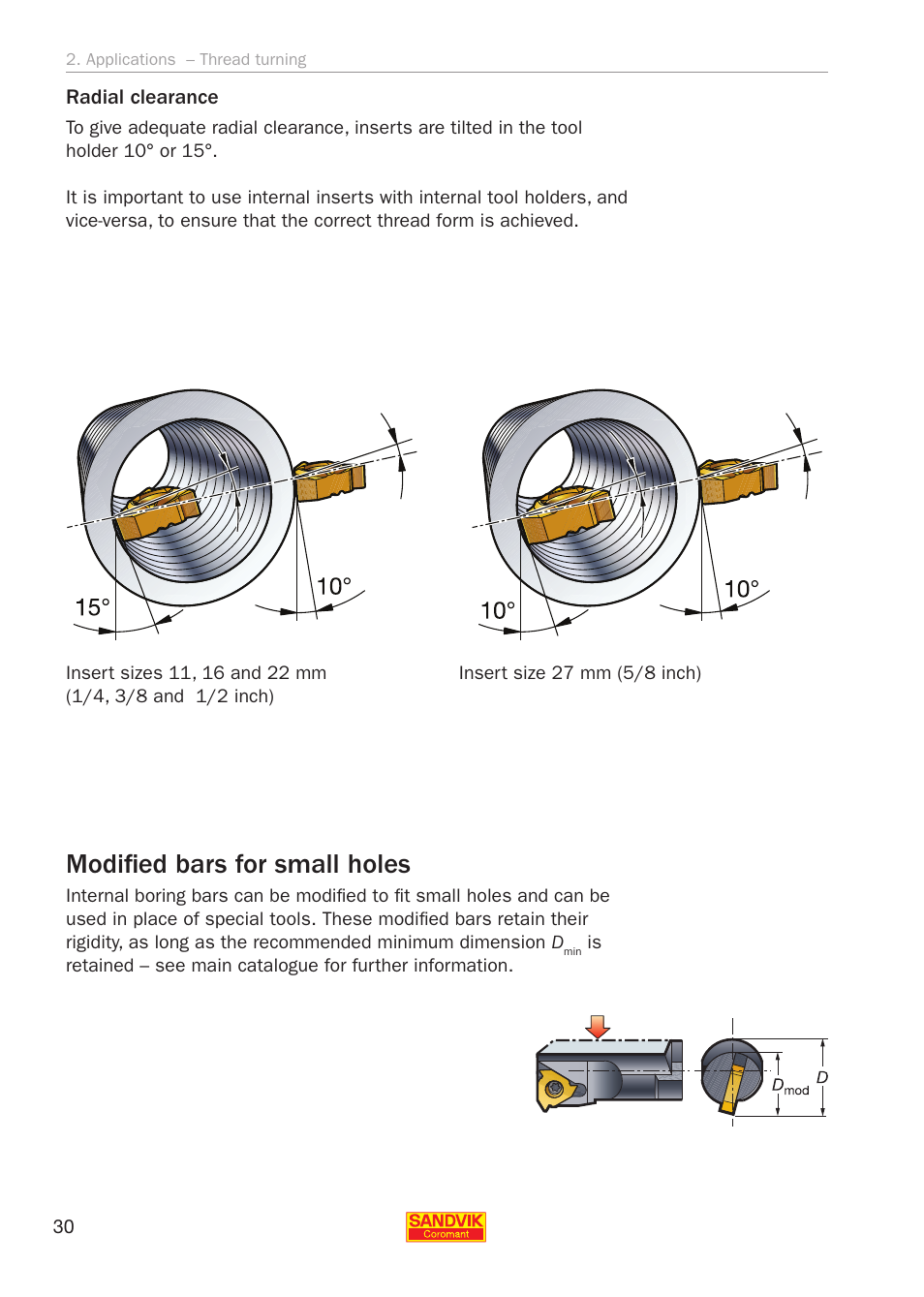 Modifi ed bars for small holes | Sandvik Coromant Threading User Manual | Page 30 / 118