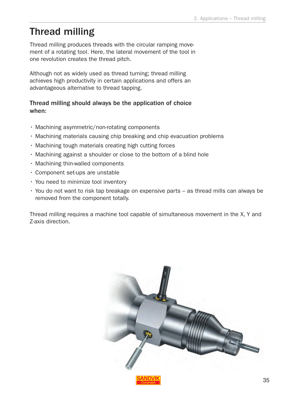 Thread milling | Sandvik Coromant Threading User Manual | Page 35 / 118