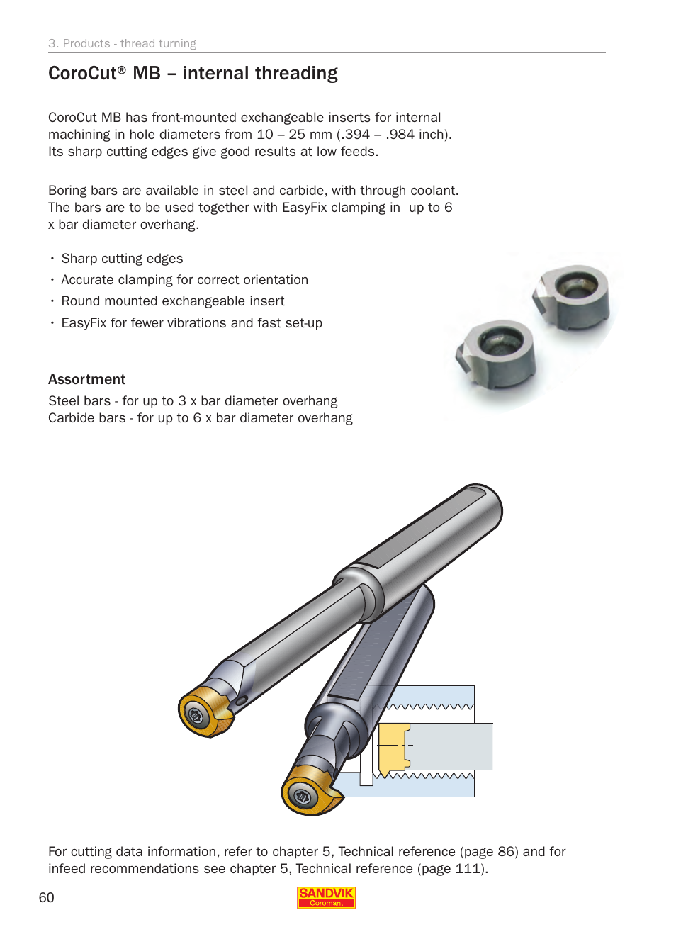 Corocut® mb, Corocut® mb – internal threading | Sandvik Coromant Threading User Manual | Page 60 / 118