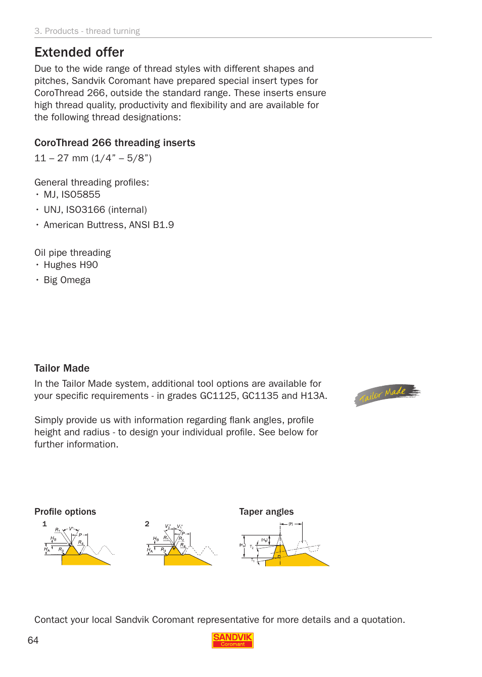 Extended offer | Sandvik Coromant Threading User Manual | Page 64 / 118