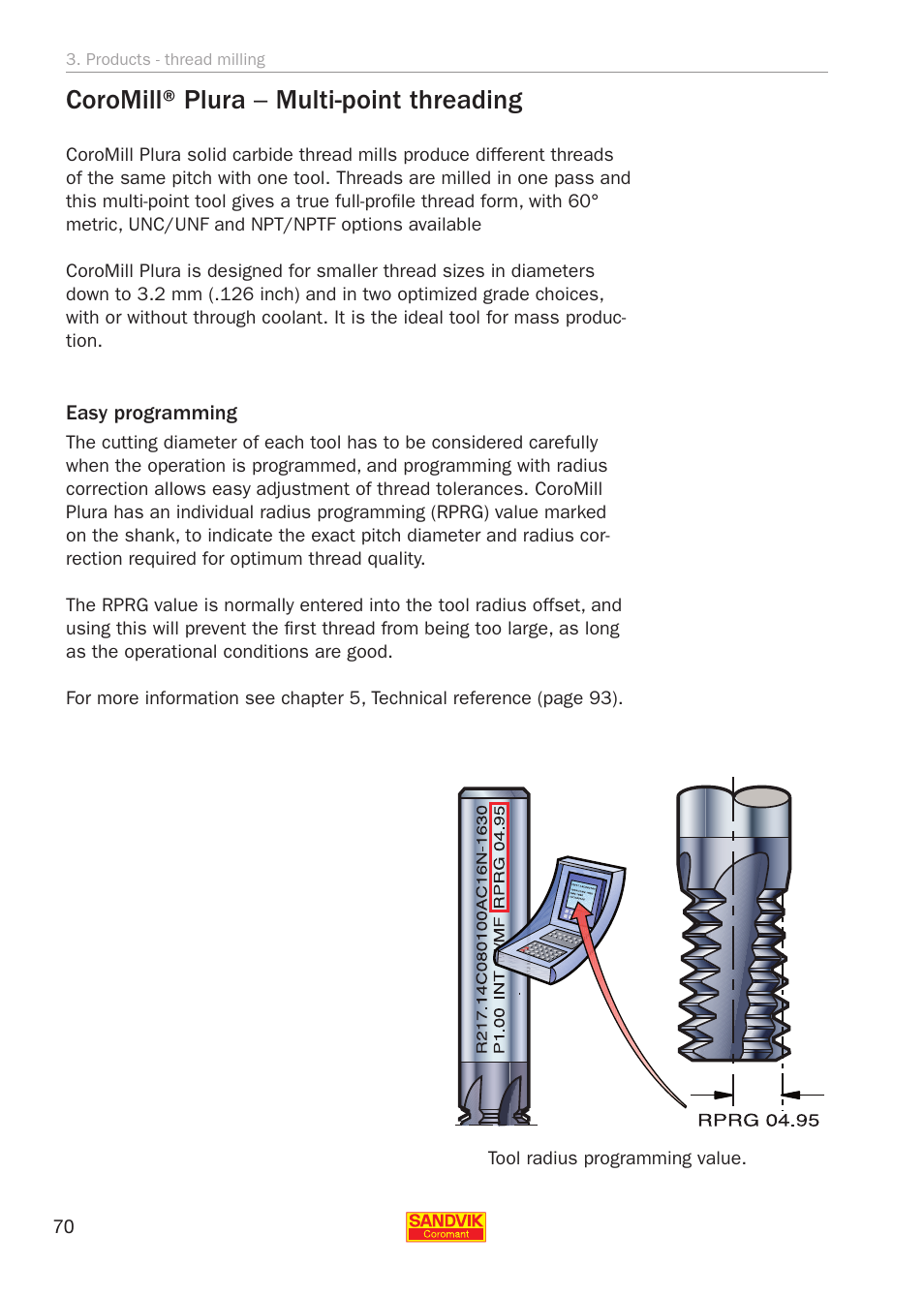 Coromill® plura, Coromill® plura – multi-point threading | Sandvik Coromant Threading User Manual | Page 70 / 118