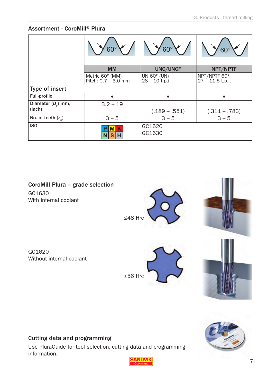 Sandvik Coromant Threading User Manual | Page 71 / 118