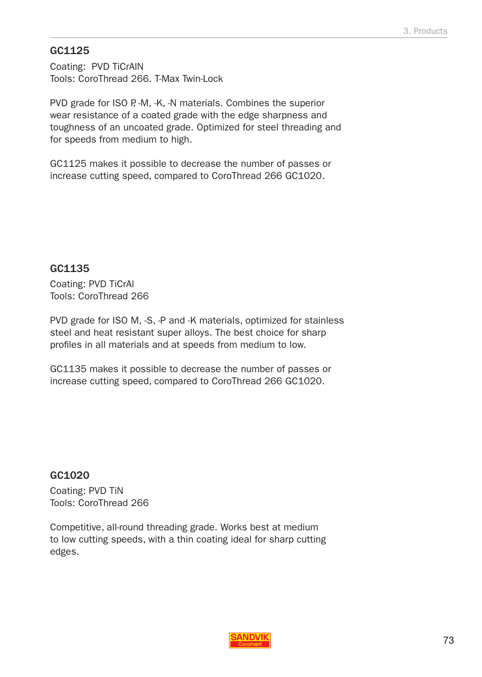 Sandvik Coromant Threading User Manual | Page 73 / 118