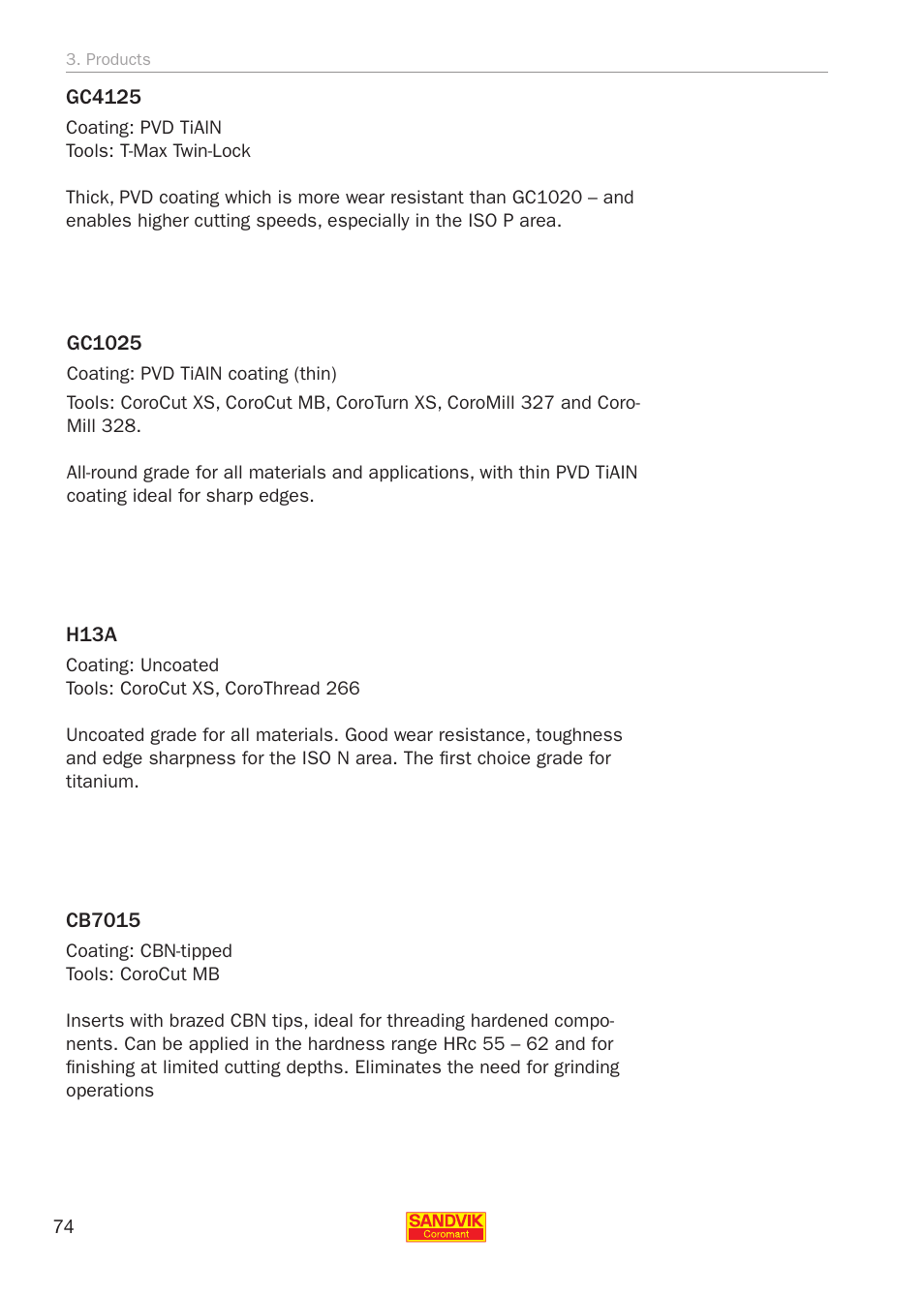 Sandvik Coromant Threading User Manual | Page 74 / 118