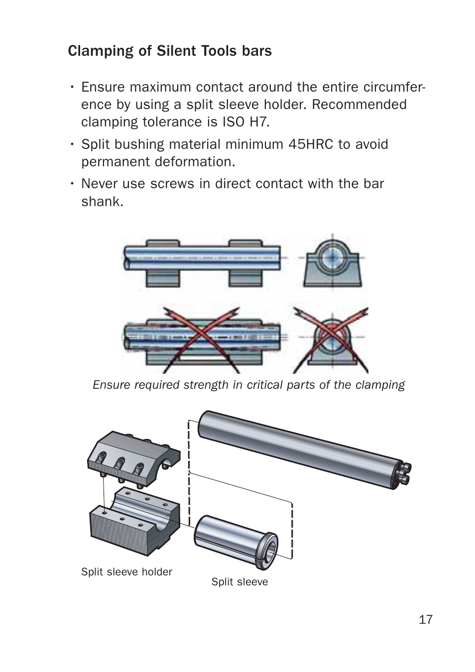 Clamping of silent tools bars | Sandvik Coromant Silent tools - users guide User Manual | Page 17 / 36