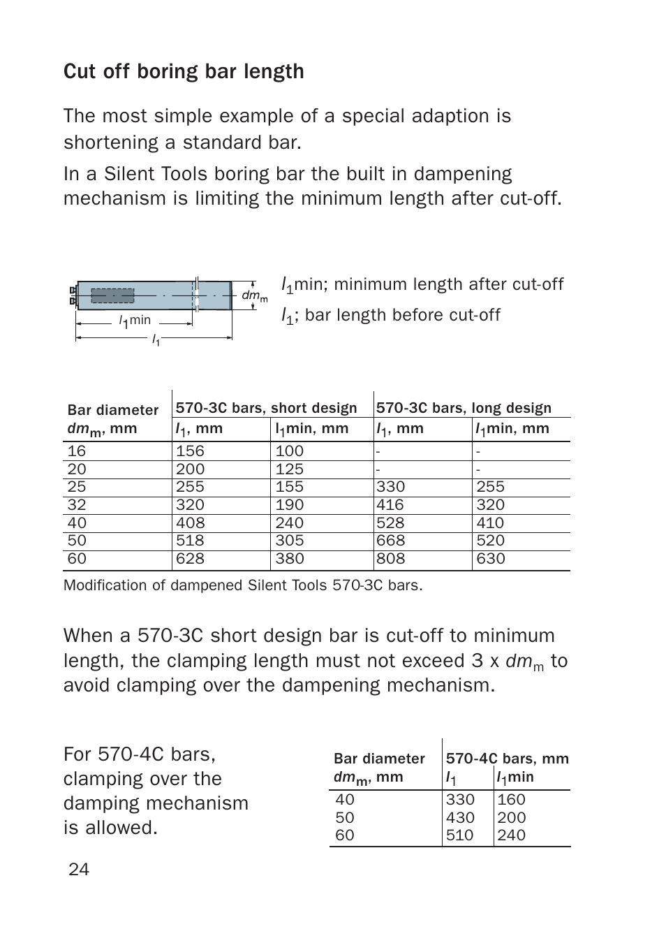 Cut off boring bar length | Sandvik Coromant Silent tools - users guide User Manual | Page 24 / 36