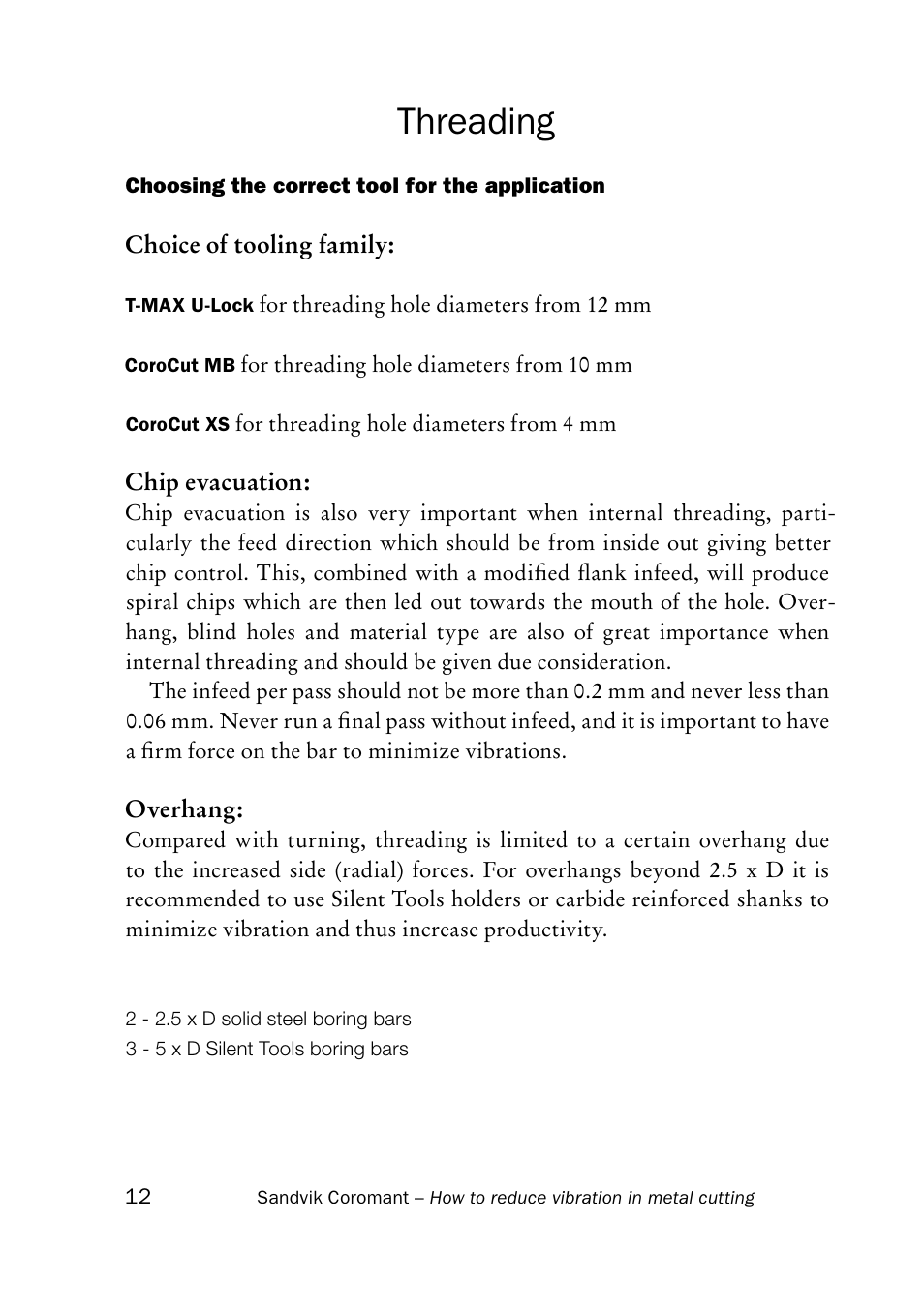 Threading | Sandvik Coromant Silent tools - How to reduce vibration in metal cutting User Manual | Page 16 / 60